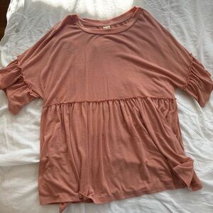 Hayden Peach Colored Peplum Blouse Size Small